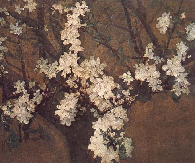 John Russell Almond tree in blossom Norge oil painting art